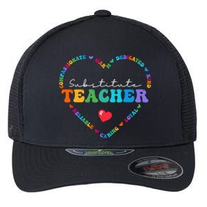 Cute Substitute Teacher Appreciati To School Gift Flexfit Unipanel Trucker Cap