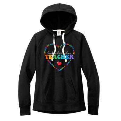 Cute Substitute Teacher Appreciati To School Gift Women's Fleece Hoodie