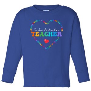 Cute Substitute Teacher Appreciati To School Gift Toddler Long Sleeve Shirt