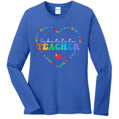 Cute Substitute Teacher Appreciati To School Gift Ladies Long Sleeve Shirt