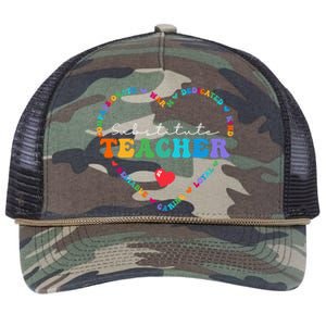 Cute Substitute Teacher Appreciati To School Gift Retro Rope Trucker Hat Cap