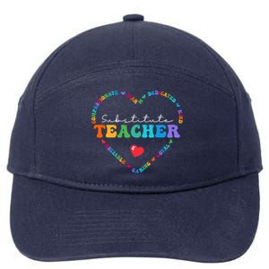 Cute Substitute Teacher Appreciati To School Gift 7-Panel Snapback Hat