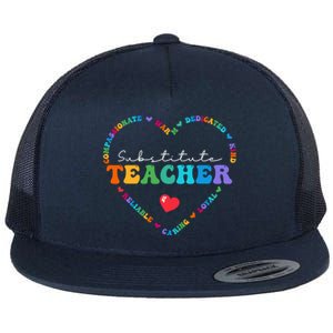 Cute Substitute Teacher Appreciati To School Gift Flat Bill Trucker Hat