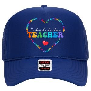 Cute Substitute Teacher Appreciati To School Gift High Crown Mesh Back Trucker Hat