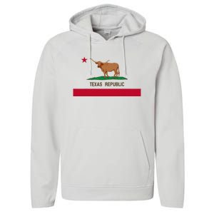 California Style Texas State Flag Performance Fleece Hoodie