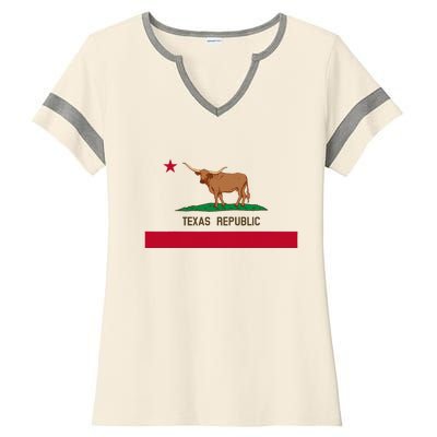 California Style Texas State Flag Ladies Halftime Notch Neck Tee