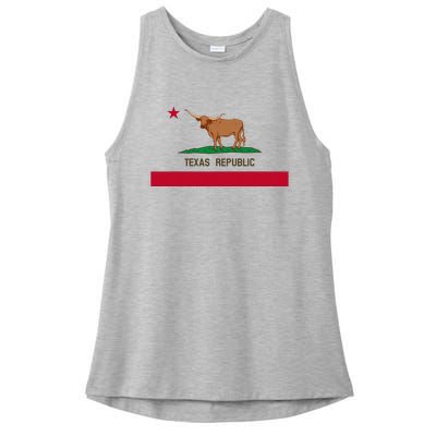 California Style Texas State Flag Ladies PosiCharge Tri-Blend Wicking Tank