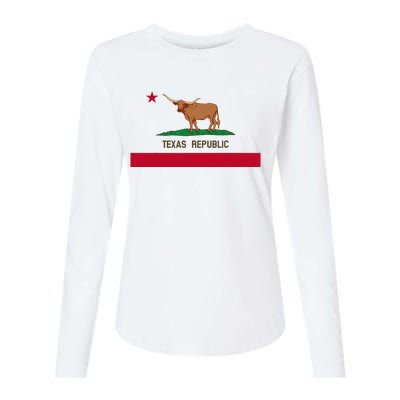 California Style Texas State Flag Womens Cotton Relaxed Long Sleeve T-Shirt