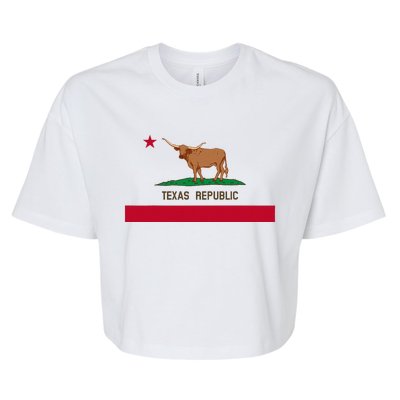 California Style Texas State Flag Bella+Canvas Jersey Crop Tee