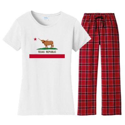 California Style Texas State Flag Women's Flannel Pajama Set