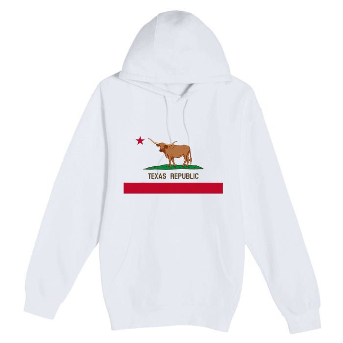 California Style Texas State Flag Premium Pullover Hoodie