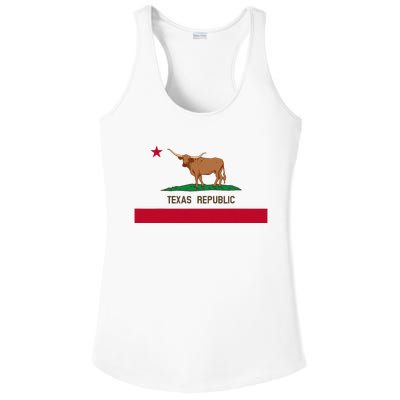 California Style Texas State Flag Ladies PosiCharge Competitor Racerback Tank