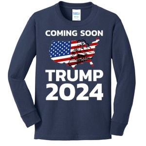 Coming Soon Trump 2024, Trump 4th Of July 2024 Kids Long Sleeve Shirt