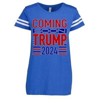 Coming Soon Trump 2024 Enza Ladies Jersey Football T-Shirt