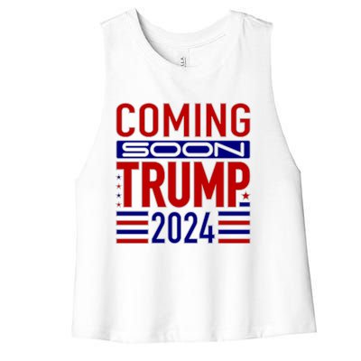 Coming Soon Trump 2024 Women's Racerback Cropped Tank