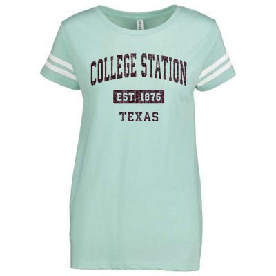 College Station Texas Tx Vintage Athletic Red Sports Design Enza Ladies Jersey Football T-Shirt