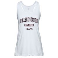 College Station Texas Tx Vintage Athletic Red Sports Design Ladies Essential Flowy Tank