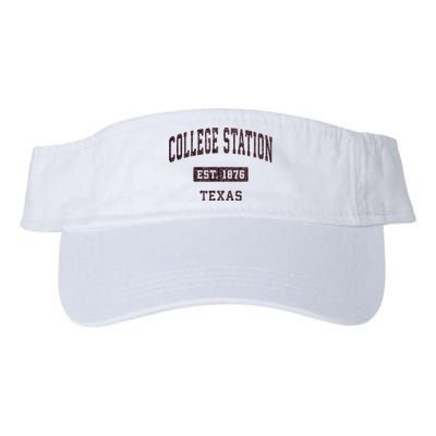 College Station Texas Tx Vintage Athletic Red Sports Design Valucap Bio-Washed Visor