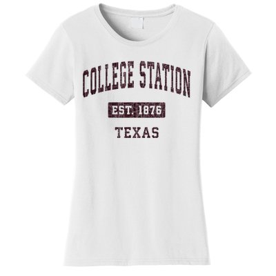 College Station Texas Tx Vintage Athletic Red Sports Design Women's T-Shirt