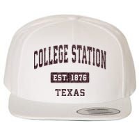 College Station Texas Tx Vintage Athletic Red Sports Design Wool Snapback Cap