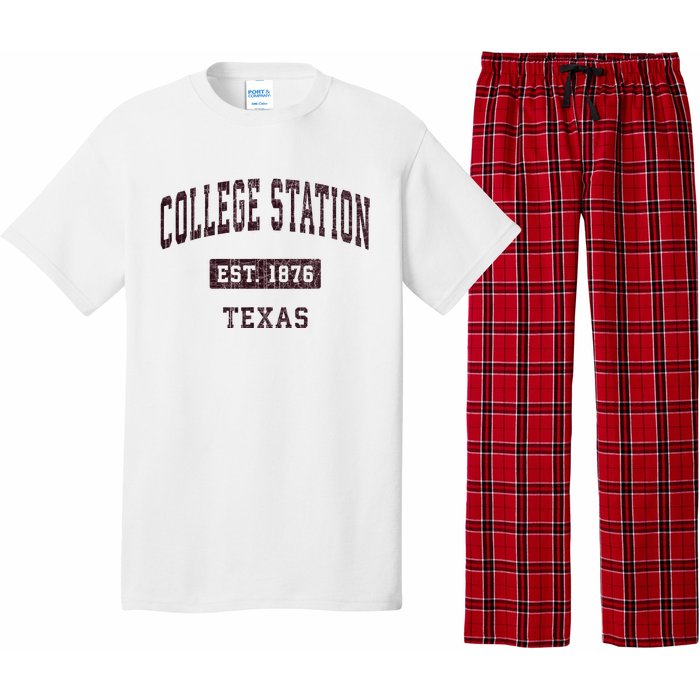 College Station Texas Tx Vintage Athletic Sports Design Pajama Set