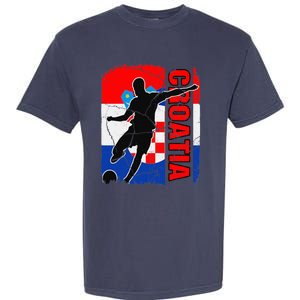 Croatia Soccer Team Croatian Flag Jersey Football Fans Garment-Dyed Heavyweight T-Shirt