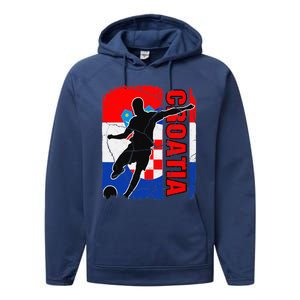 Croatia Soccer Team Croatian Flag Jersey Football Fans Performance Fleece Hoodie