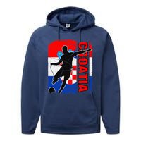 Croatia Soccer Team Croatian Flag Jersey Football Fans Performance Fleece Hoodie