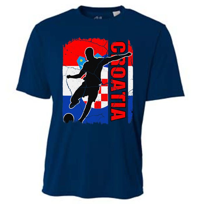 Croatia Soccer Team Croatian Flag Jersey Football Fans Cooling Performance Crew T-Shirt