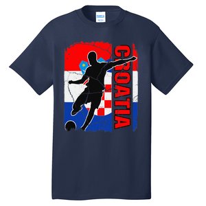 Croatia Soccer Team Croatian Flag Jersey Football Fans Tall T-Shirt