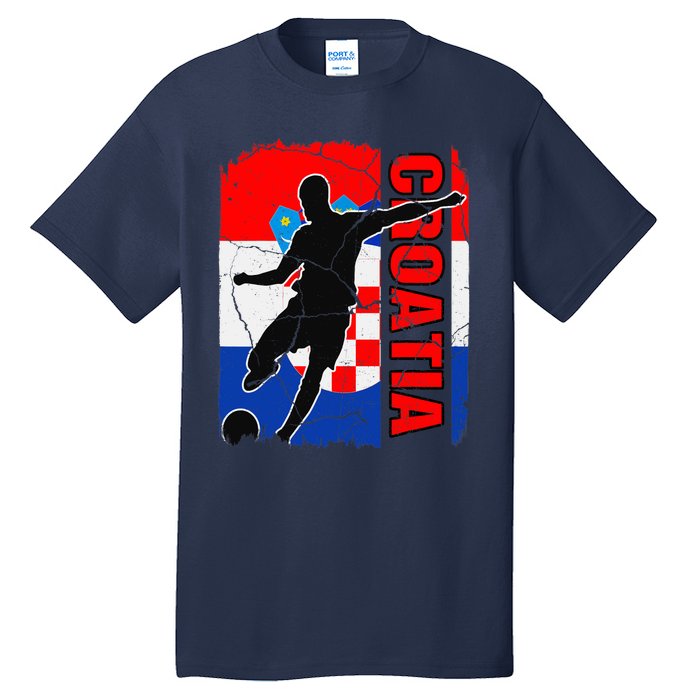 Croatia Soccer Team Croatian Flag Jersey Football Fans Tall T-Shirt