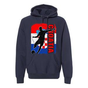 Croatia Soccer Team Croatian Flag Jersey Football Fans Premium Hoodie