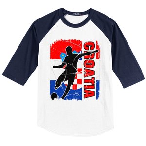 Croatia Soccer Team Croatian Flag Jersey Football Fans Baseball Sleeve Shirt