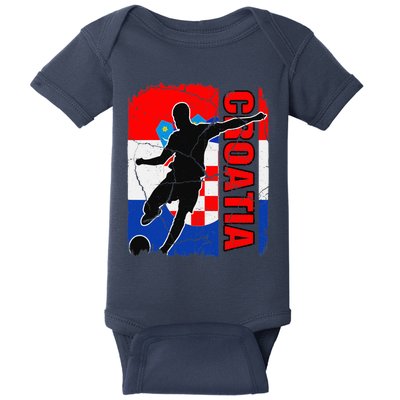 Croatia Soccer Team Croatian Flag Jersey Football Fans Baby Bodysuit