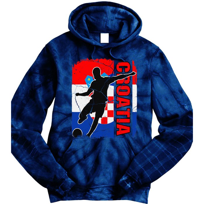 Croatia Soccer Team Croatian Flag Jersey Football Fans Tie Dye Hoodie