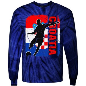 Croatia Soccer Team Croatian Flag Jersey Football Fans Tie-Dye Long Sleeve Shirt