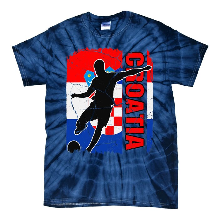 Croatia Soccer Team Croatian Flag Jersey Football Fans Tie-Dye T-Shirt