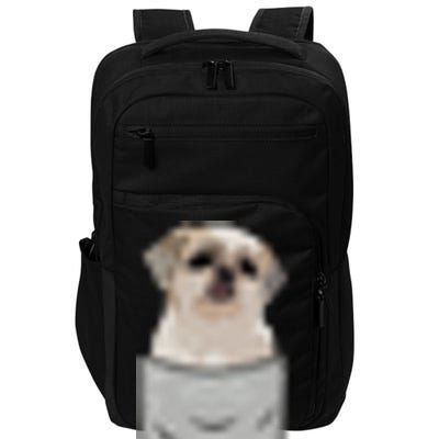 Cute Shih Tzu Chrysanthemum Sits In The Chest Pocket Pocket Impact Tech Backpack