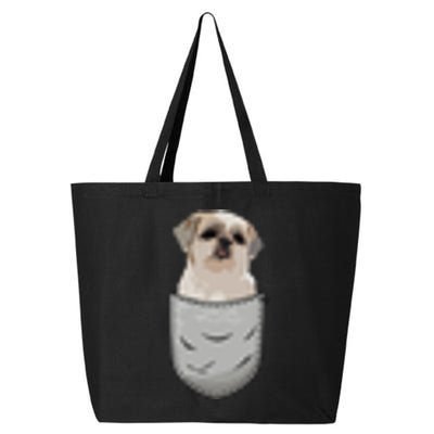 Cute Shih Tzu Chrysanthemum Sits In The Chest Pocket Pocket 25L Jumbo Tote