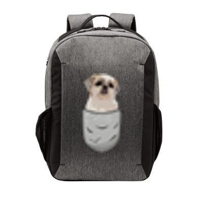 Cute Shih Tzu Chrysanthemum Sits In The Chest Pocket Pocket Vector Backpack