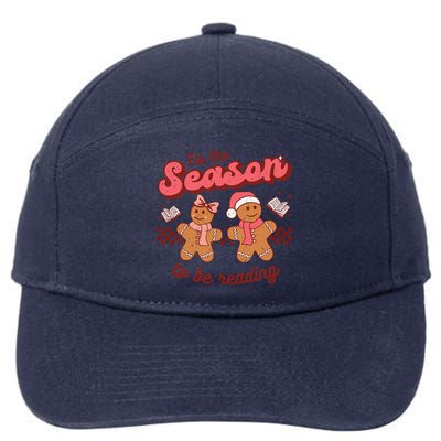 Christmas School Teacher Retro Librarian Groovy Xmas Books  7-Panel Snapback Hat