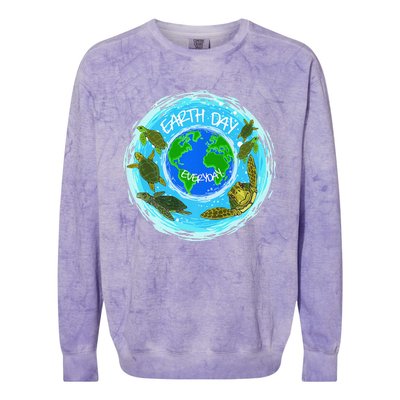 Cute Sea Turtles Earth Day Everyday Environmentalists Colorblast Crewneck Sweatshirt