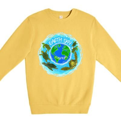 Cute Sea Turtles Earth Day Everyday Environmentalists Premium Crewneck Sweatshirt