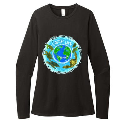 Cute Sea Turtles Earth Day Everyday Environmentalists Womens CVC Long Sleeve Shirt