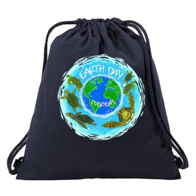 Cute Sea Turtles Earth Day Everyday Environmentalists Drawstring Bag