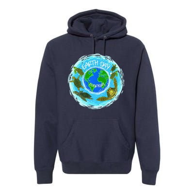 Cute Sea Turtles Earth Day Everyday Environmentalists Premium Hoodie