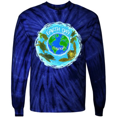 Cute Sea Turtles Earth Day Everyday Environmentalists Tie-Dye Long Sleeve Shirt