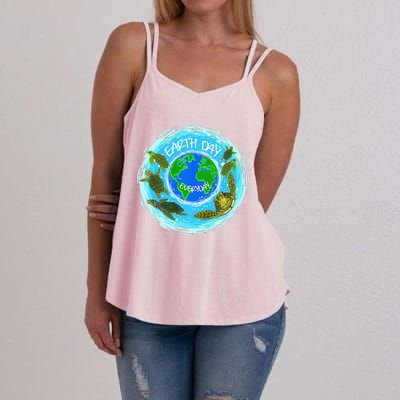 Cute Sea Turtles Earth Day Everyday Environmentalists Women's Strappy Tank