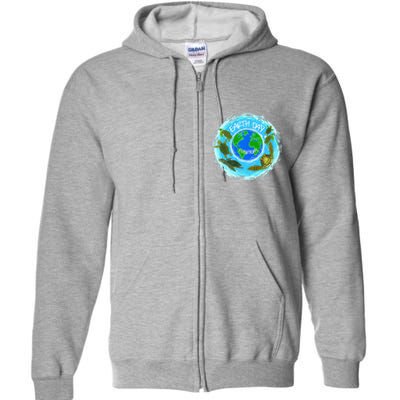 Cute Sea Turtles Earth Day Everyday Environmentalists Full Zip Hoodie