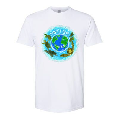 Cute Sea Turtles Earth Day Everyday Environmentalists Softstyle CVC T-Shirt